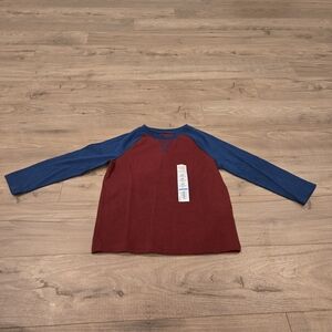 jumping beans Burgundy Body with Blue Raglan Long Sleeve Tee